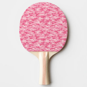 Pink Feminine Camo Pattern Ping Pong Paddle