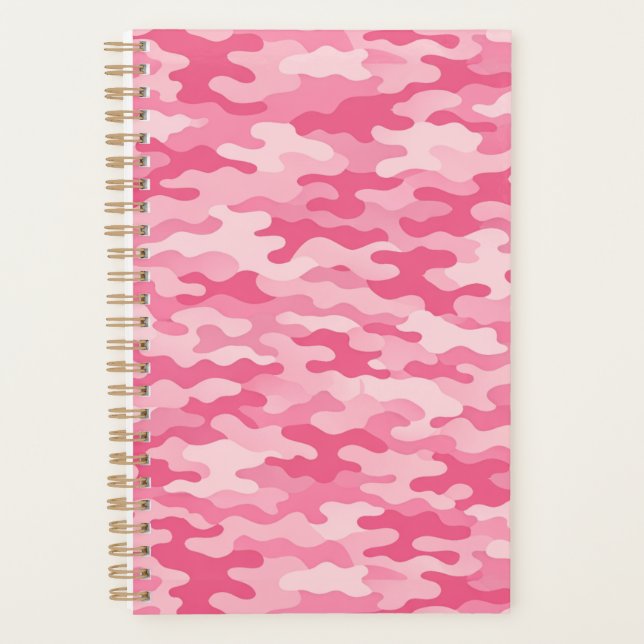 Pink Feminine Camo Pattern Planner (Front)