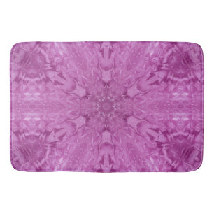 Pink Feminine Lace Kaleidoscope Snowflake Bath Mat