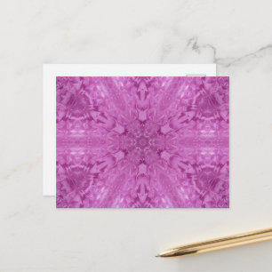 Pink Feminine Lace Kaleidoscope Snowflake Postcard