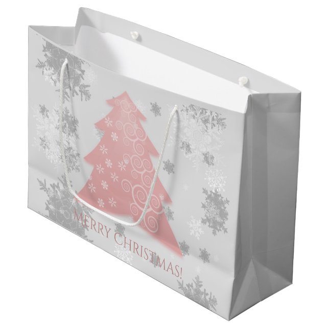 Pink Festif sapin cadeau sac (Devant Angle)