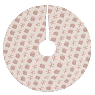 Pink Festive Christmas Gifts Pattern Brushed Polyester Tree Skirt