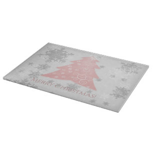 Pink Festive Christmas Tree Cutting Board