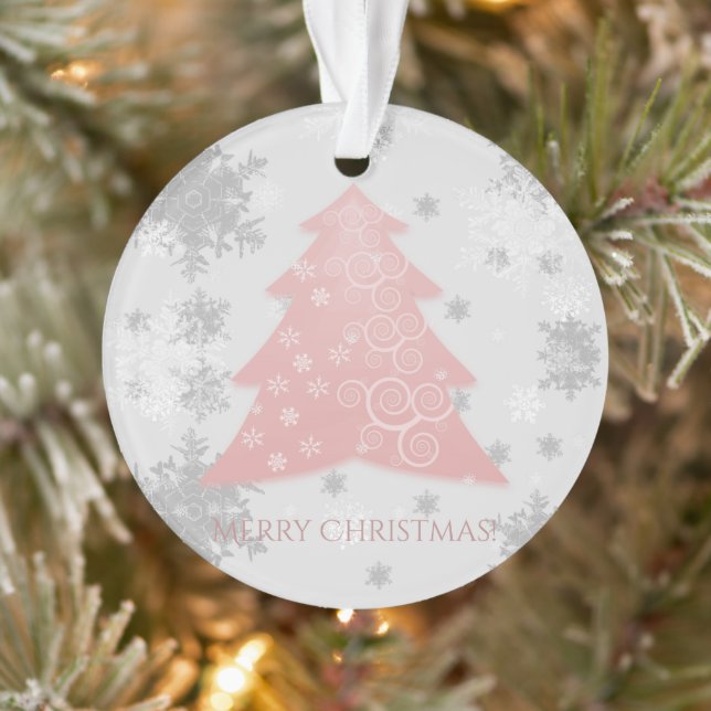 Pink Festive Christmas Tree Ornament (Tree)