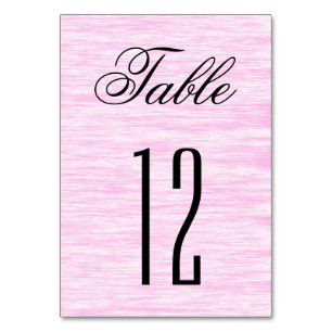 Pink Fibre Table Number