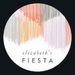 Pink Fiesta Fringe Classic Round Sticker<br><div class="desc">Put the finishing touch on your fiesta with these vibrant pink fringe stickers.</div>