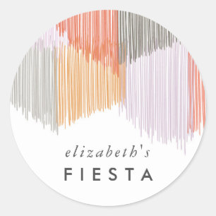 Pink Fiesta Fringe Classic Round Sticker