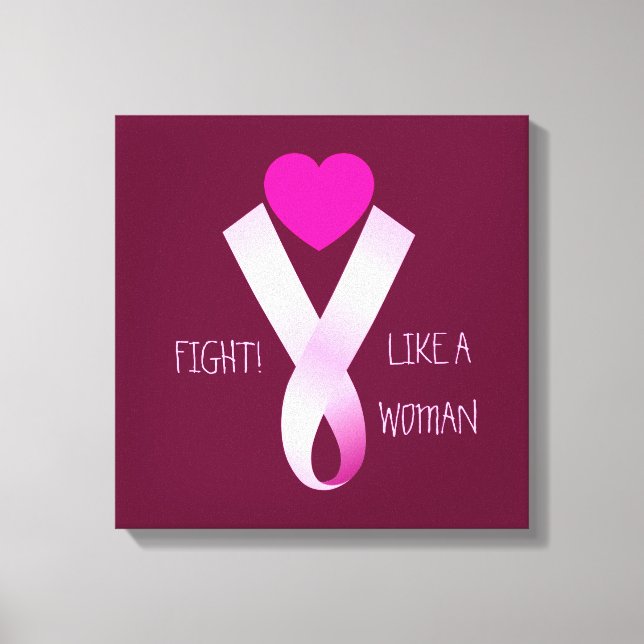 Pink Fight Canvas Print (Front)