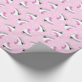 Pink Figure Skating Pattern Wrapping Paper