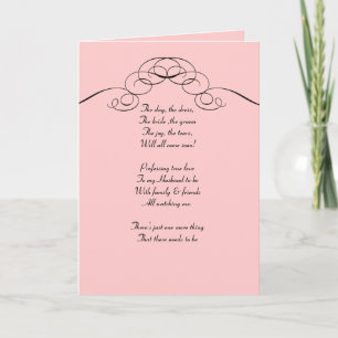 Pink Filigree Be my bridemaid card
