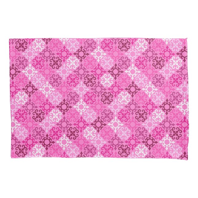 Pink Filigree Diamond Pattern  Pillowcase (Front)
