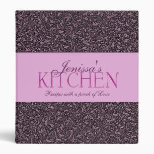 Pink Filigree Recipe Binder