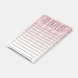 Pink Filigree To Do List or Grocery List Post-it Notes