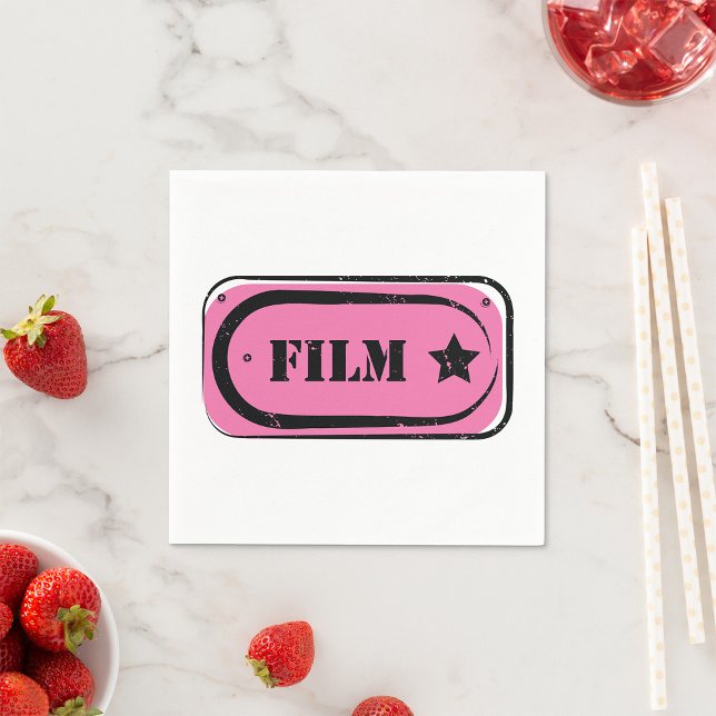 Pink Film Ticket Paper Napkins (Creator Uploaded)