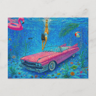Pink Fin Diving – A Surreal Waterscape Postcard