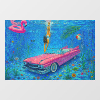 Pink Fin Diving – A Surreal Waterscape Window Cling