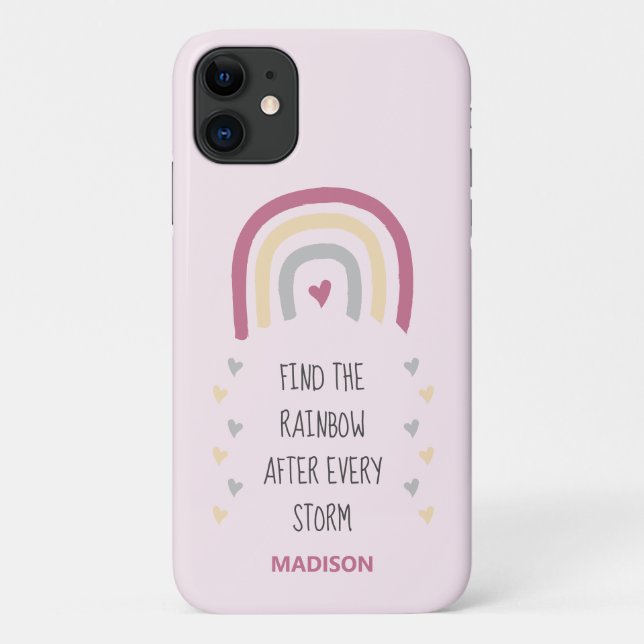 Pink Find the Rainbow after Storm custom Name Case-Mate iPhone Case (Back)
