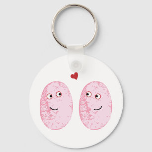 Pink fingerprint pair keychain