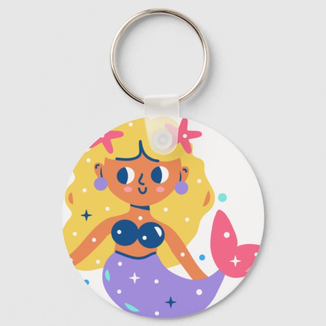 Pink Fins mermaid Keychain (Front)