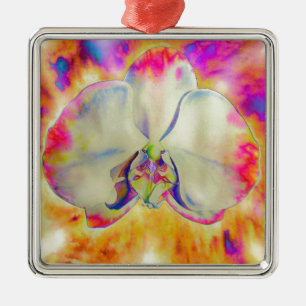 Pink fire orchid metal ornament