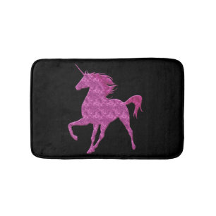 Pink Fire Unicorn Bath Mat