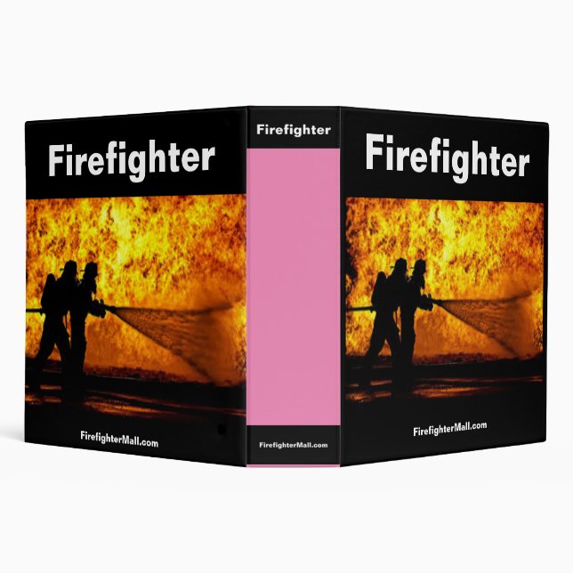 Pink Firefighter 3 Ring Binder (Background)
