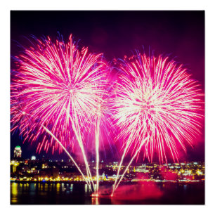 Pink Fireworks Poster