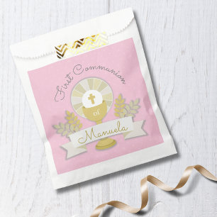 Pink First Holy Communion Favour Bag