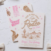 Pink First Rodeo Invitation 