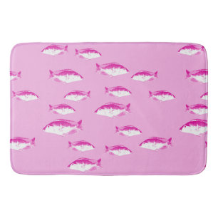 Pink fish bath mat
