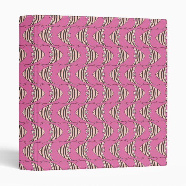 Pink Fish Kids pattern Binder (Front/Spine)