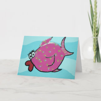 Pink Fish Note Card