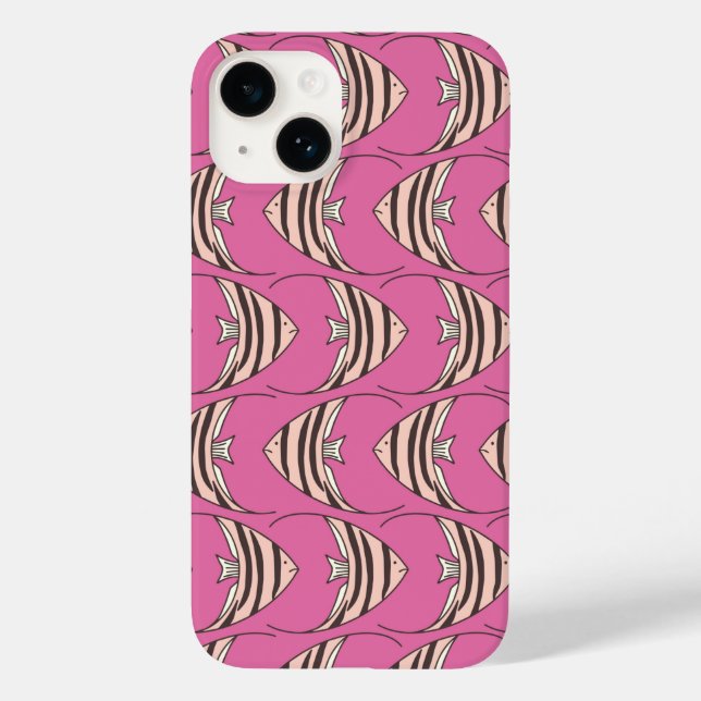 Pink fish pattern Case-Mate iPhone case (Back)