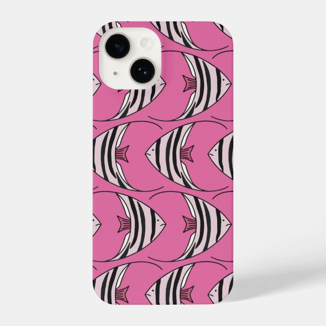 Pink fish pattern iPhone case (Back)