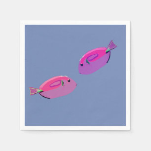 Pink Fishes  Paper Napkin