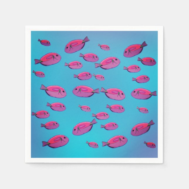 Pink Fishes   Paper Napkin (Front)
