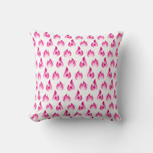 Pink Flames Fire Flame Hot Burning Firefighter Throw Pillow