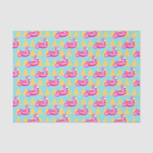 Pink Flaming Floatie (Design 69 Pink Series) Tissue Paper (Front)
