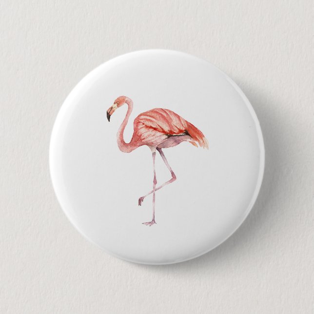 Pink Flamingo 2 Inch Round Button (Front)