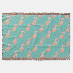 Pink Flamingo 2 Pattern Throw Blanket