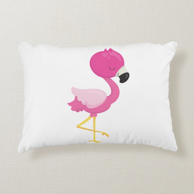 Pink Flamingo Accent Pillow (Front)