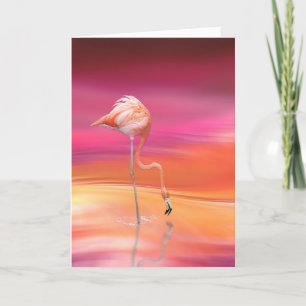 PINK FLAMINGO ART BLANK INSIDE CARD