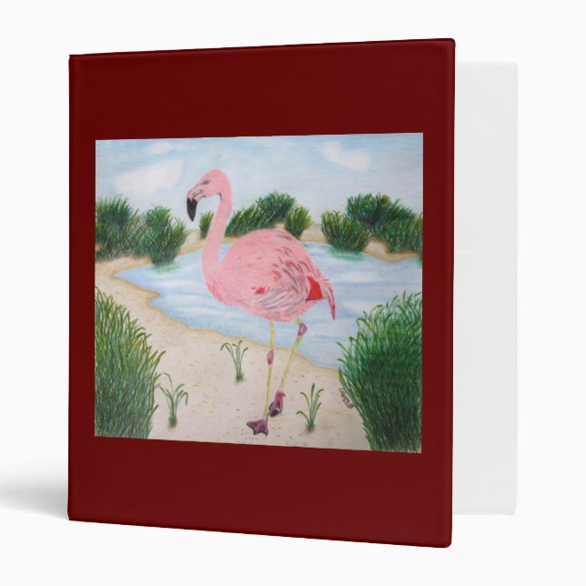 Pink Flamingo Avery Binder (Front/Inside)