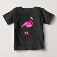 Pink Flamingo - Baby Fine Jersey T-Shirt