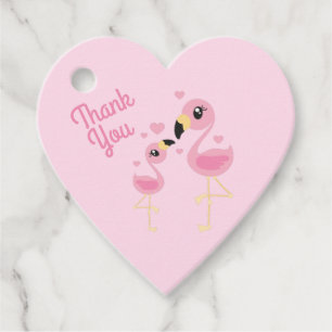 Pink Flamingo Baby Shower Favour Tags