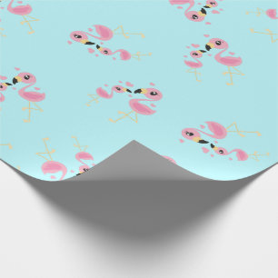 Pink Flamingo Baby Shower Wrapping Paper