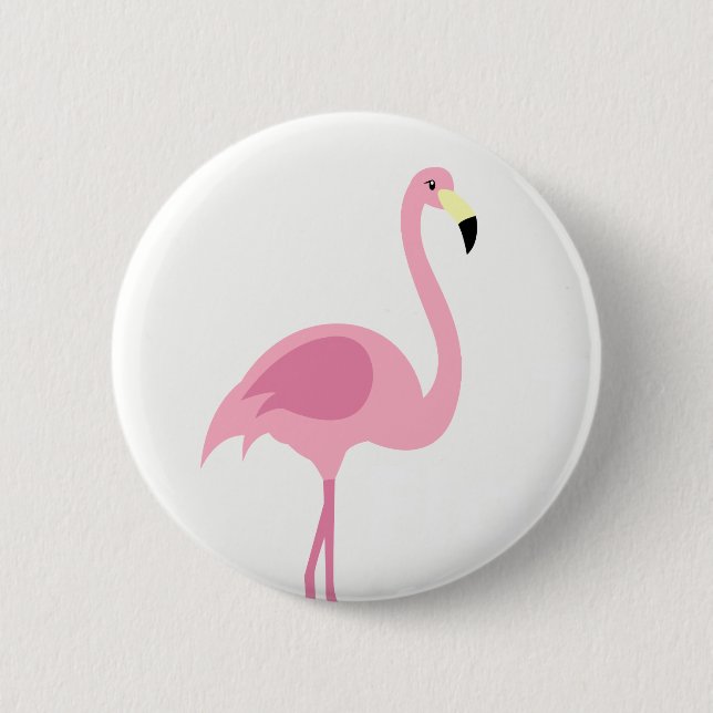 Pink Flamingo Badge Pin Button (Front)