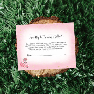 Pink Flamingo Ballerina Mom's Belly Size Game Enclosure Card