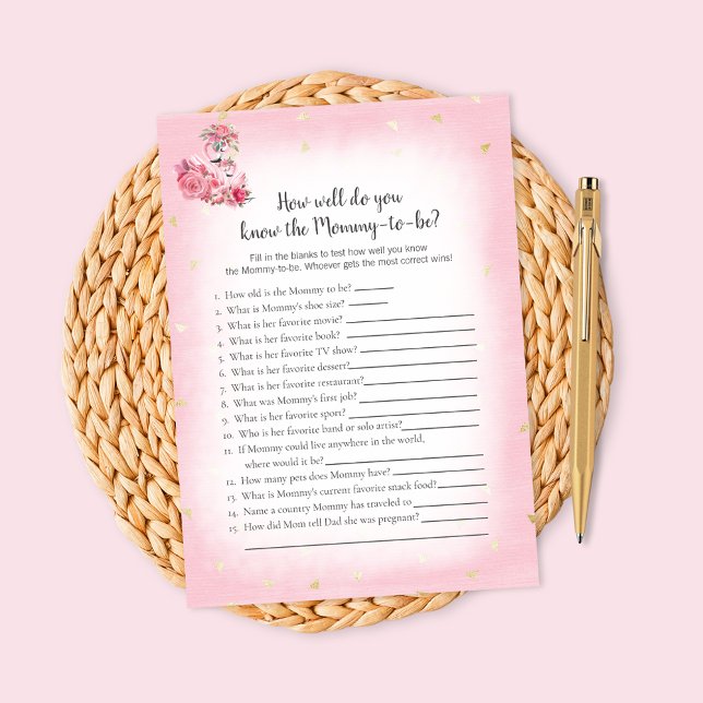 Pink Flamingo Ballerina Who Knows Mom Best Game Invitation (Creator Uploaded)