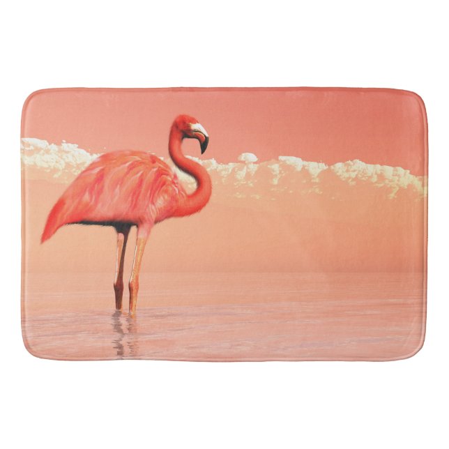 Pink flamingo bath mat (Front)